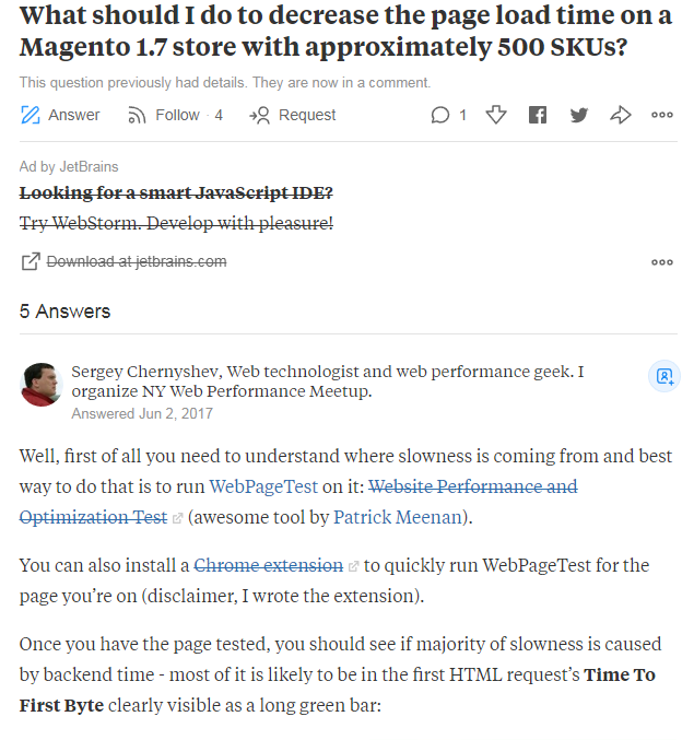 Example of a question on Quora