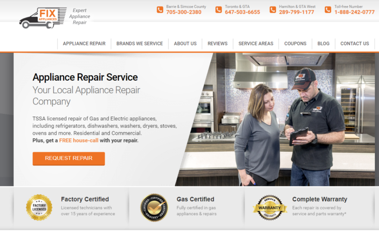 Screenshot Fixappliancess.ca