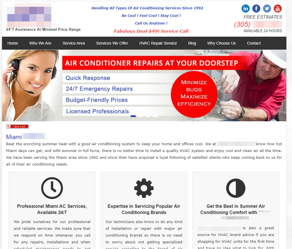 Website design for HVAC Business