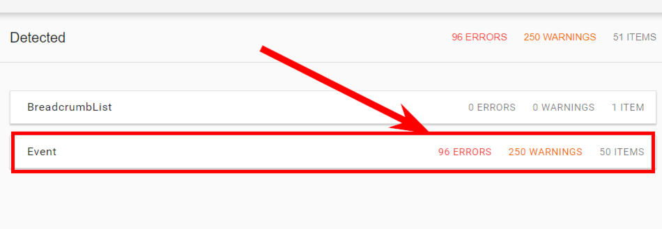 Errors in the implementation of the Event microdata on the Universities pages