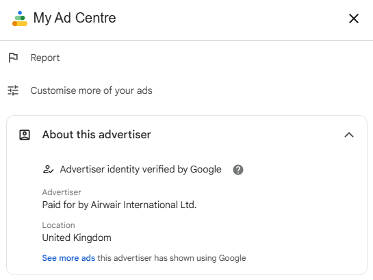 How to use the Google Ads Transparency Center