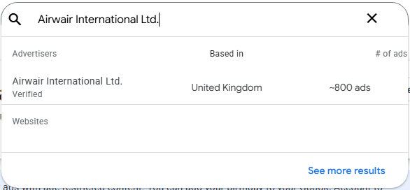 How to use the Google Ads Transparency Center directly