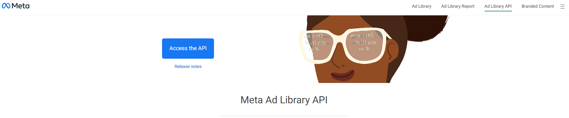 Meta Ad Library section Ad library API