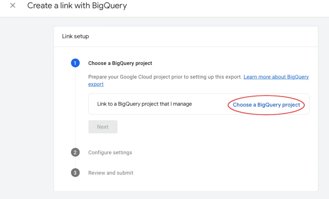 Select the GCP project you just created and click Confirm