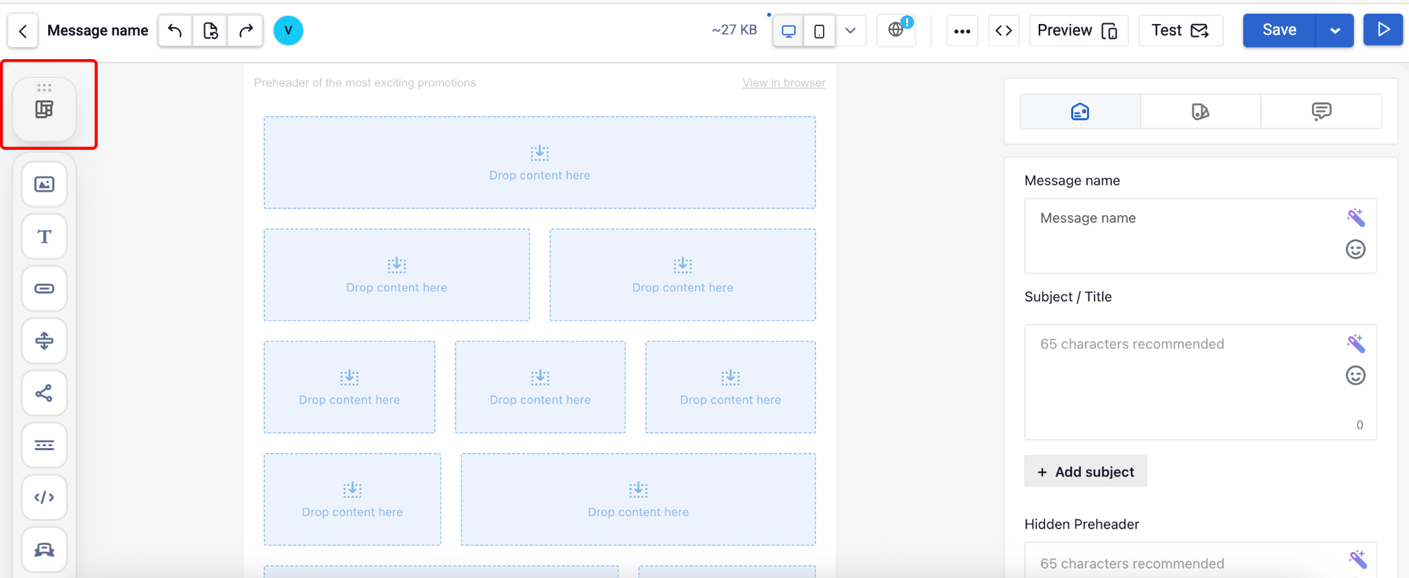 Find and add a product card module eSputnik
