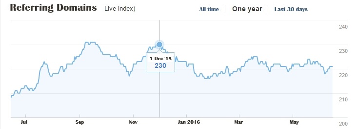 Example of a competitor’s backlink profile
