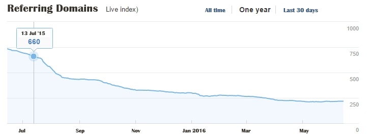 Example of a competitor’s backlink profile