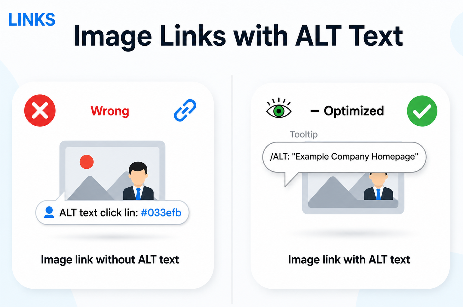 Optimizing image links with alt text for SEO