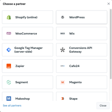 Partner integrations Meta CAPI