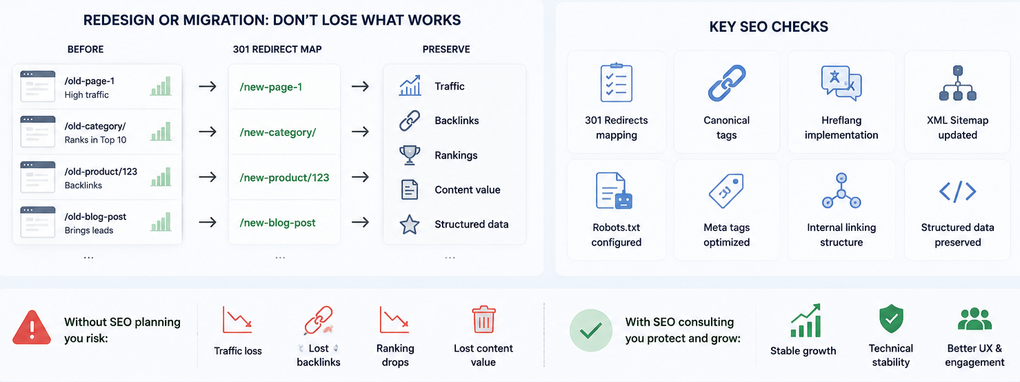 Key Stages of SEO Consulting Before Launching a New Website or Redesign